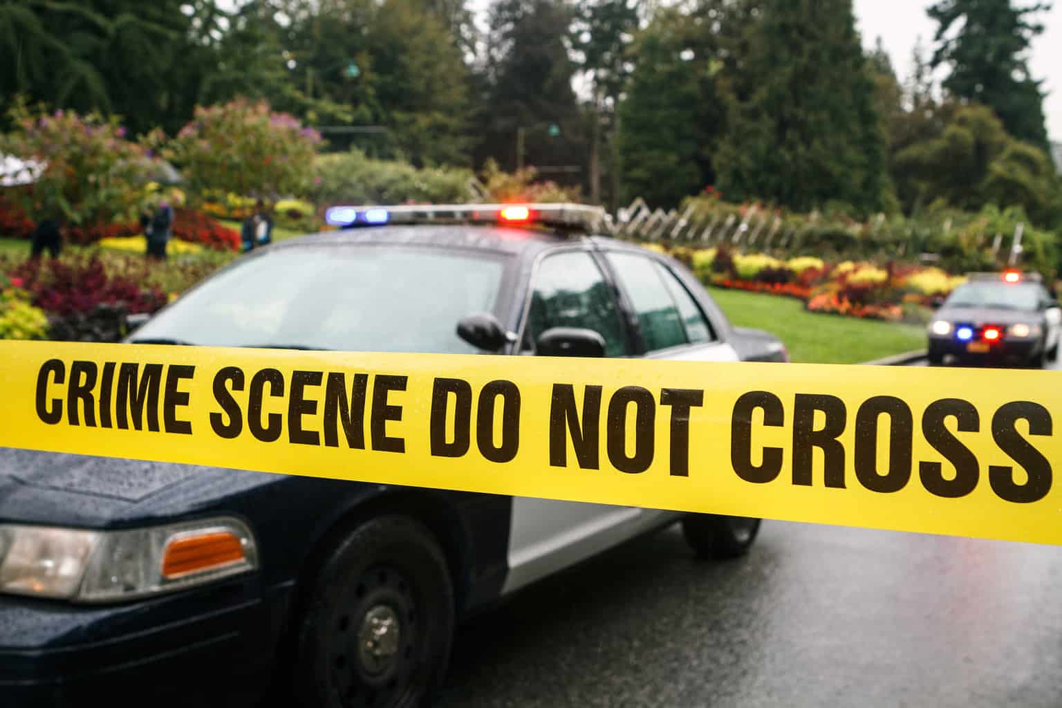 police investigating murder scenes